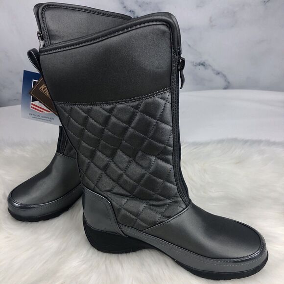 Khombu Waterproof Quilted Boots Womens Size 7 M Dark Gray - Picture 4 of 9